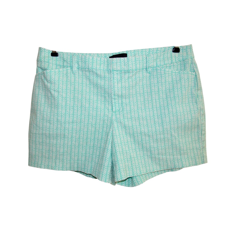 Attention Shorts Green White Chevron Size 12 Stretch Cotton